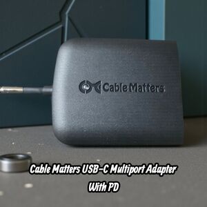 Cable Matters USB-C Multiport Adapter with PD  in Black 201048-BLK